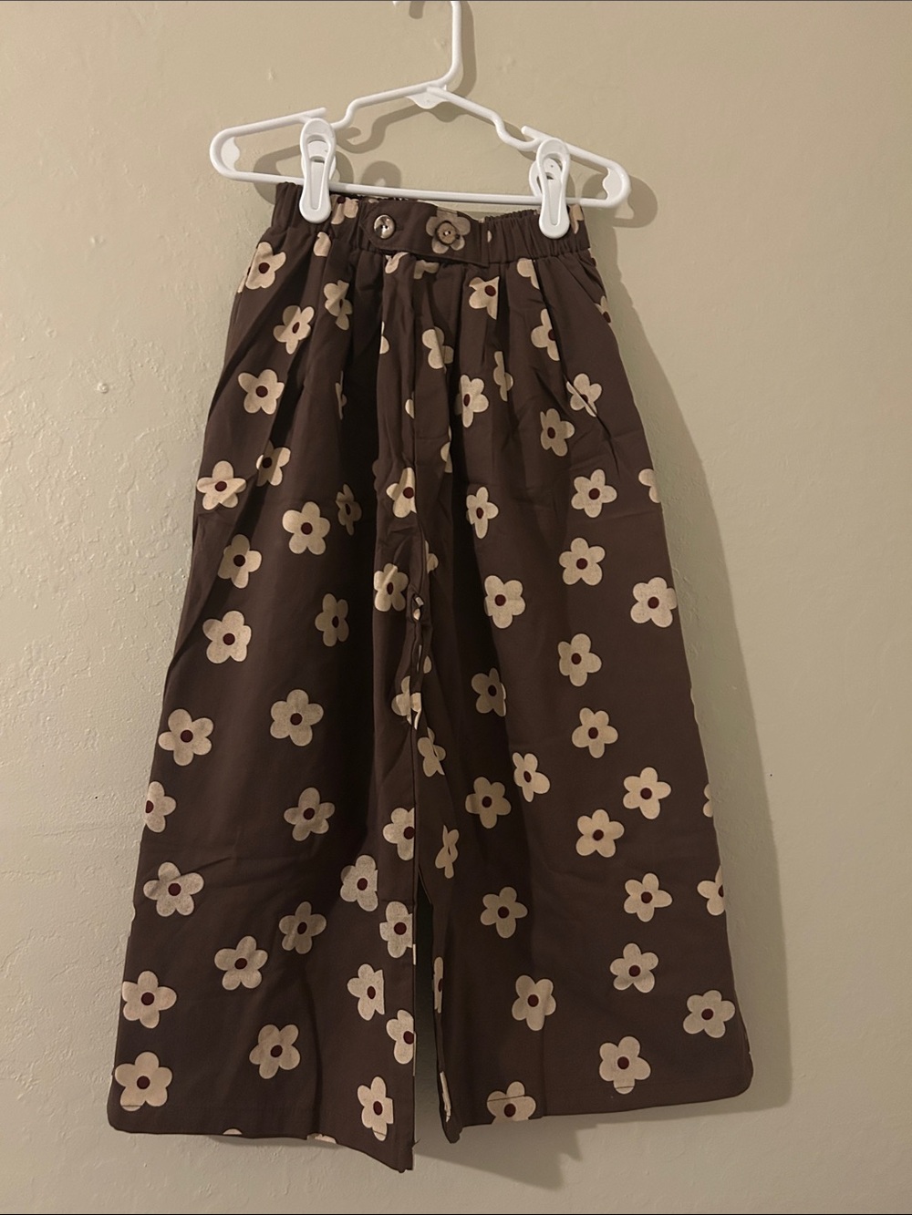 Wide-Leg Flower Pants